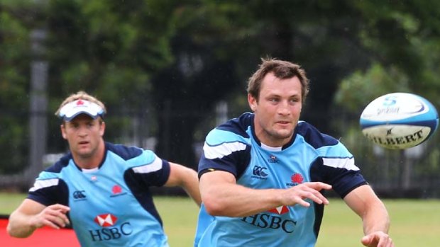 Medicine man &#8230; new Waratahs recruit Nathan Trist training with the squad yesterday.