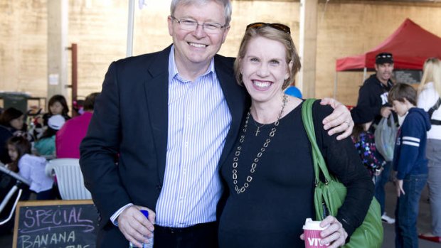Former PM Kevin Rudd with former staffer, Councillor Shayne Sutton.