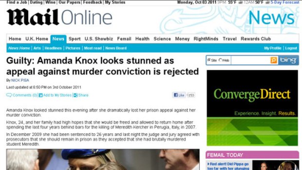 Oops ... the Daily Mail was one of several news organisations to wrongly report Knox's appeal result.
