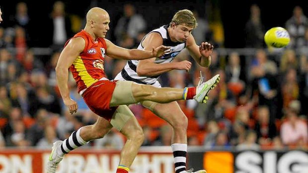 Gary Ablett of the Suns  during a match against his old club Geelong in 2011.