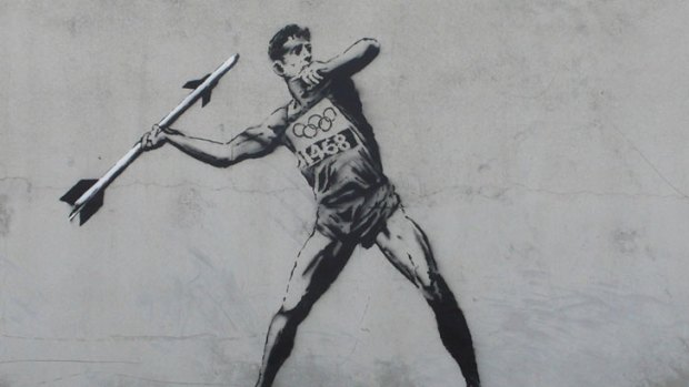 An Olympics-themed piece by renowned London street artist Banksy.