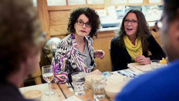 Nancy Gershman, left, and Audrey Pellicano at a New York Death Cafe group meeting. The group holds forums for people who want to bat around philosophical thoughts about death.