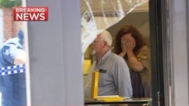 Distressed staff inside the Holloway Diamonds store which was robbed in January.