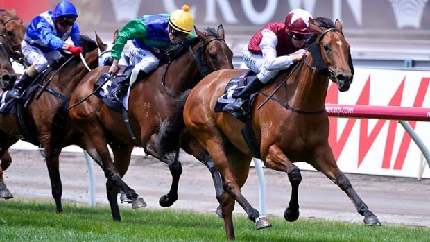 Kelinni, with Nash Rawiller aboard, earns a Melbourne Cup start by winning the Lexus Stakes.