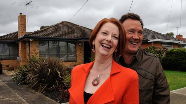 Step up: Julia Gillard and Tim Mathieson have upgraded from Gillard's Altona home.