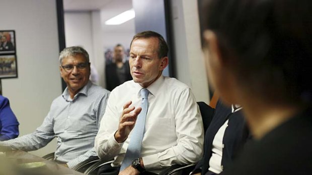 Warren Mundine with Tony Abbott at Redfern.