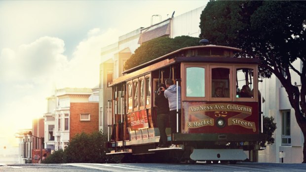 The California Street cable car is a San Francisco classic.