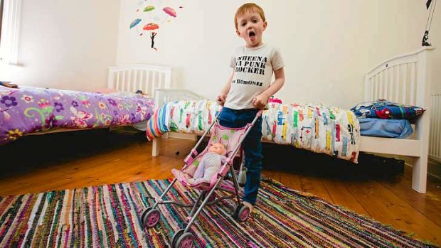 Four-year-old Archie is happy pushing around a pink pram, just as his brother and sister were when they were toddlers. Archie and twin siblings Louie and Matilda, now 6, made up their own minds early on about what toys they liked.
