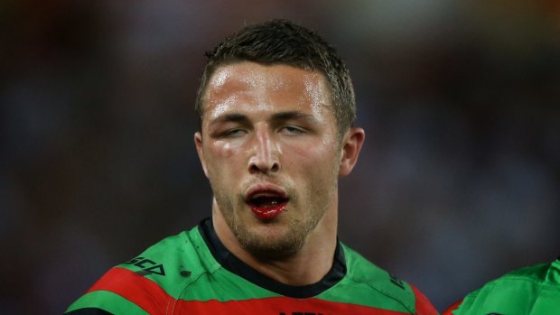 South Sydney's Sam Burgess in the 2014 NRL grand final.