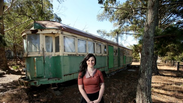 Angela Henley uses Airbnb to rent out a tram she has decked out on her Lauriston property.