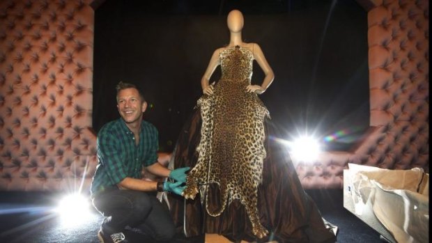 Thierry-Maxime Loriot unpacks a Gaultier leopard skin gown, part of a new NGV exhibition.