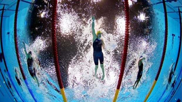 Strokes of genius ... Jacqueline Freney of Australia powers to her sixth gold medal in London in the 50 metres freestyle.
