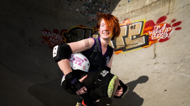 For Katherine Daniel, her roller derby character "Blitz" has helped her with the transition into adulthood.
