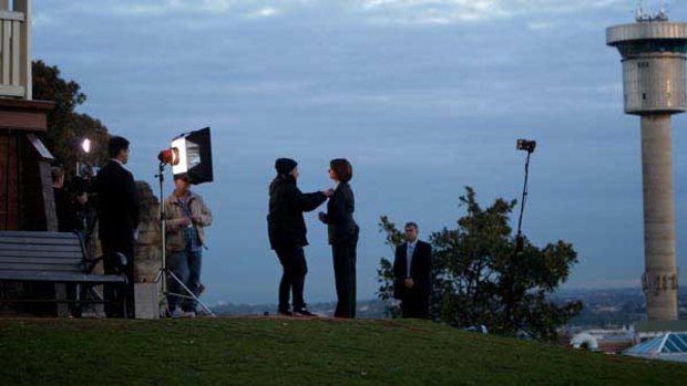 Julia Gillard appears on breakfast televison from Observatory Hill in Sydney.