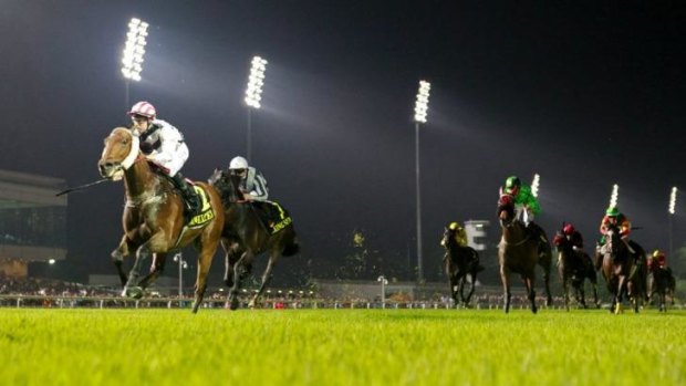 Tommy Berry rides Dan Excel to victory in the  International Cup in Singapore on Sunday.