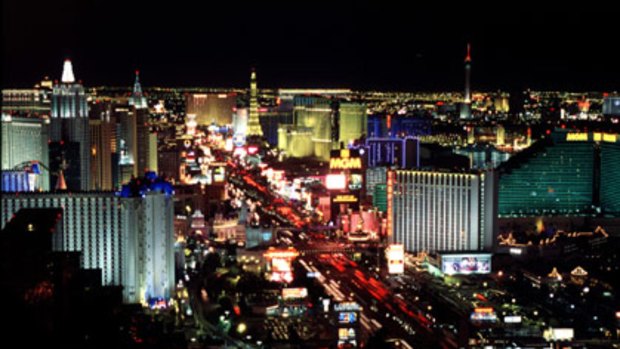 Sin City, aka Las Vegas, at night.