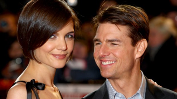 Flying high ... Tom Cruise and Katie Holmes.