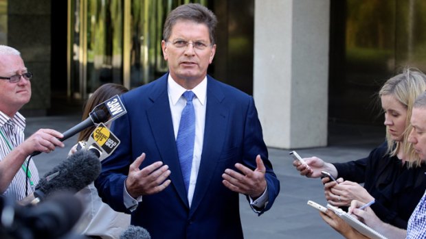 Premier Ted Baillieu fronts the media on Monday.