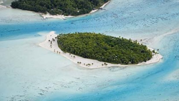 Lagoons surround Bora Bora's motus.