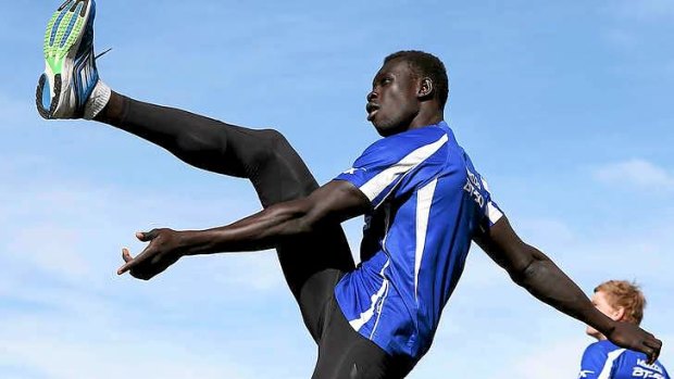 Daw magic: West Australian high performance manager Jon Haines sees similarities between Majak Daw and Nic Naitanui, who come face to face when North meet the Eagles on Friday.