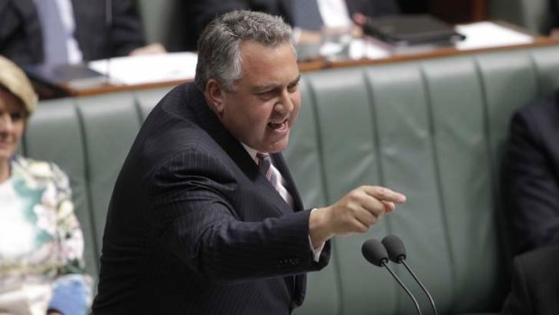 A powerful influence: Joe Hockey in full cry during the last Parliament.