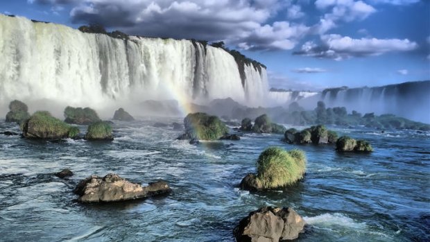 Border flow ... Iguazu Falls viewed from Brazil.