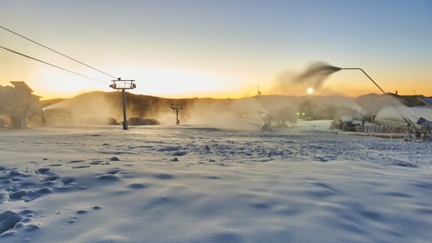Overnight snowmaking followed a 3cm fall of snow at Mt Buller on Saturday, the opening day of the ski season.