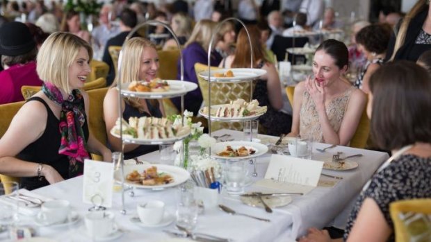 Time for tea: Patrons enjoy the atmosphere in the Wintergarden room at the Hydro Majestic.
