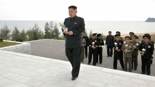Security concerns: Kim Jong-un, visiting a cemetery of fallen fighters, may be signalling a broader crackdown.