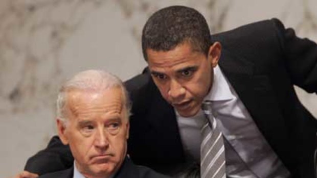 Senator Joseph Biden pictured last year with the Democrats' presidential candidate Barack Obama.