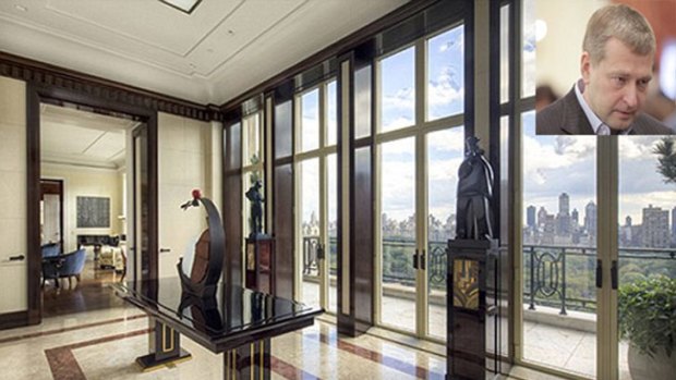 Living in luxury ... the penthouse of the $89m apartment. Inset, Dmitry Rybolovlev.