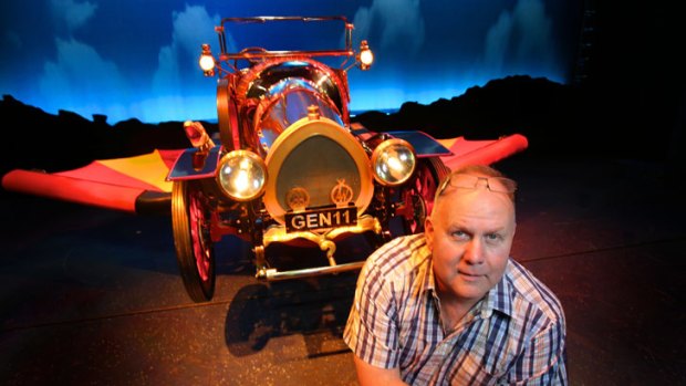 Frank Harlow, the technical director of <i>Chitty-Chitty-Bang-Bang</i>, poses with the eponymous car.