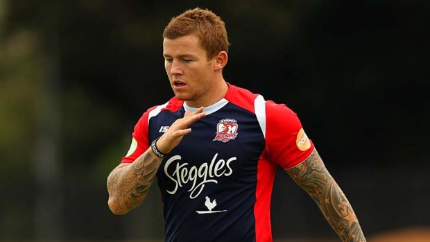 On the way back? ... Todd Carney at training.