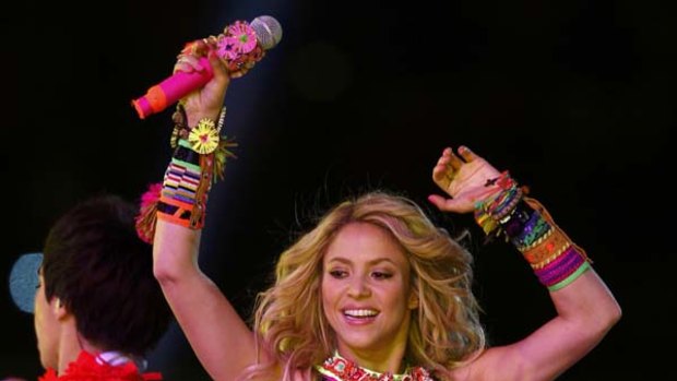 One billion views .... Shakira, performing at the closing ceremony for the 2010 World Cup.
