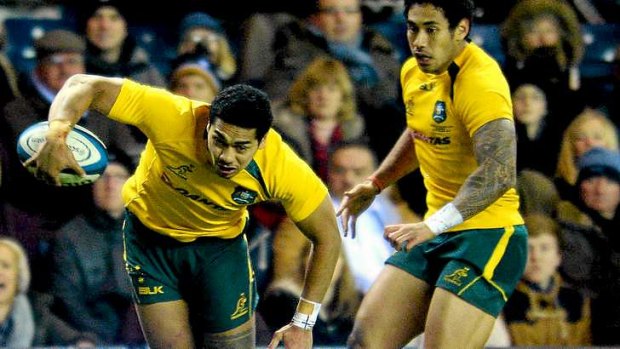From training paddock to tryscorer: Chris Feauai-Sautia took his chance in the absence of Nick Cummins and Adam Ashley-Cooper.