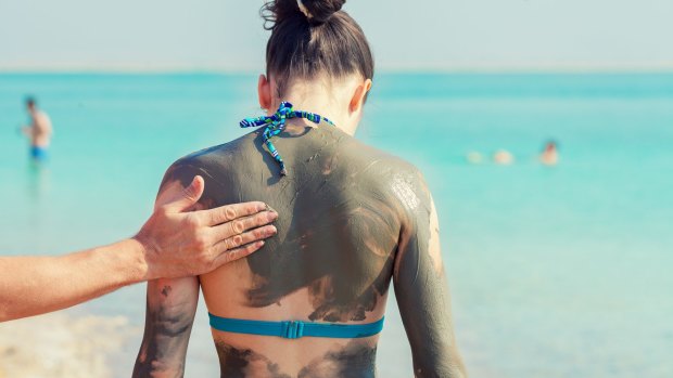 A mud bath at the Dead Sea is supposed to be great for your skin.