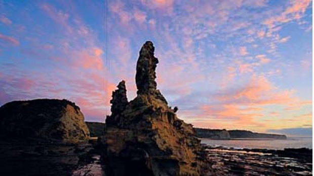 Sea scene ... Eagles Nest at the Bunurong Marine and Coastal Park.