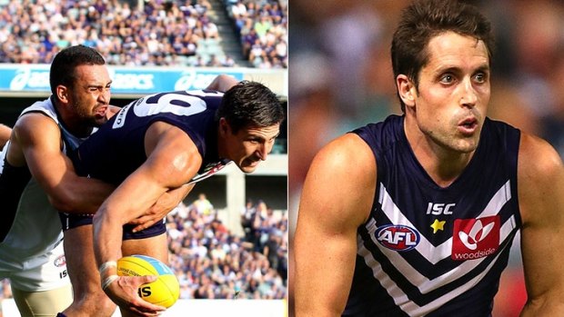 Life in the old dogs yet ... Matthew Pavlich (left) and Luke McPharlin showed their worth in Sunday's game against Port Adelaide.