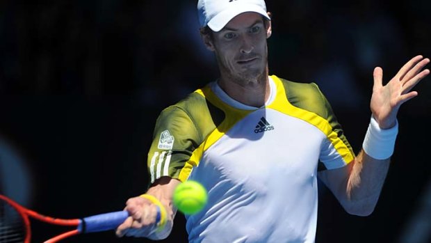 To the fore: Andy Murray in the first round against Robin Haase.
