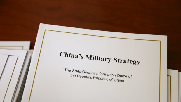 Copies of the white paper on China's military strategy released on Tuesday.