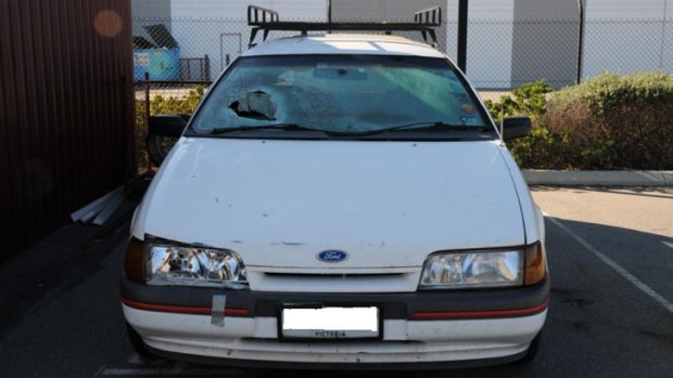 The vehicle involved in the Subiaco crash had Victorian plates and a full-length roof rack.