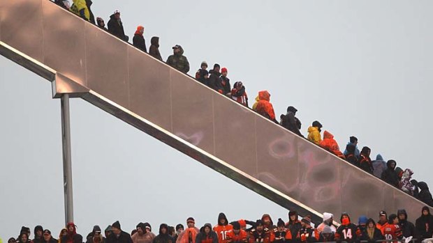 A lopsided score had Bengals fans heading for the exit early.