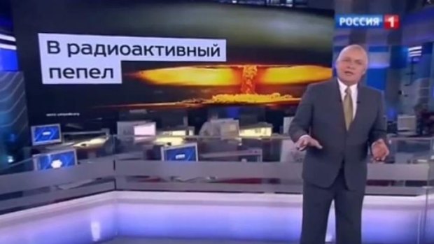 Television presenter Dmitry Kiselyov issued a stark warning about Moscow's nuclear capabilities on his weekly current affairs show.