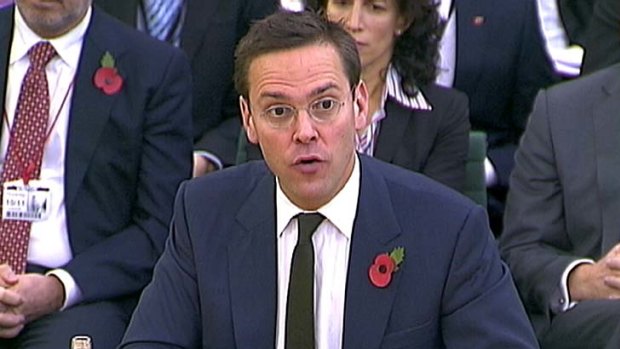 James Murdoch speaks to the parliamentary committee investigating the phone hacking scandal in November.