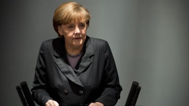German Chancellor Angela Merkel warned Moscow on Thursday that if it continues its current course in the Ukraine crisis, Russia risks political and economic damage.