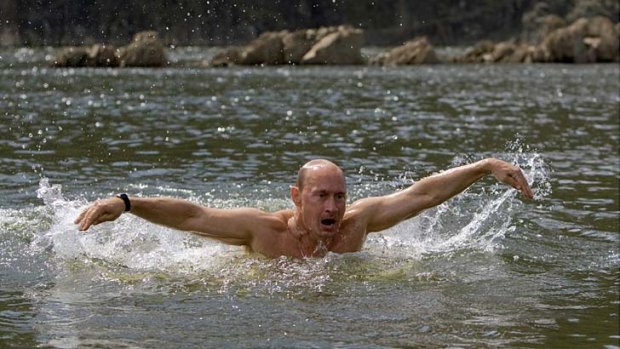 Vladimir Putin ... a TV documentary eulogises his enthusiasm for swimming.