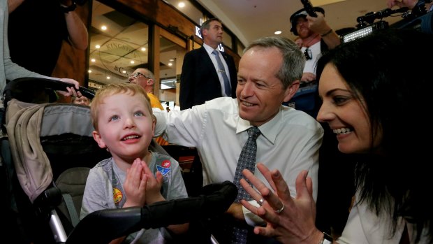 Opposition Leader Bill Shorten with Labor's candidate for Lindsay, Emma Husar. 