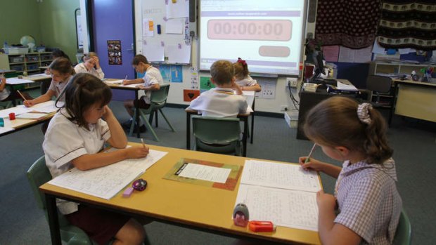 Students sitting the NAPLAN test.
