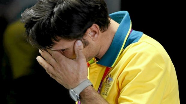 Australian equestrian star Shane Rose cries after withdrawing from the London Olympics.