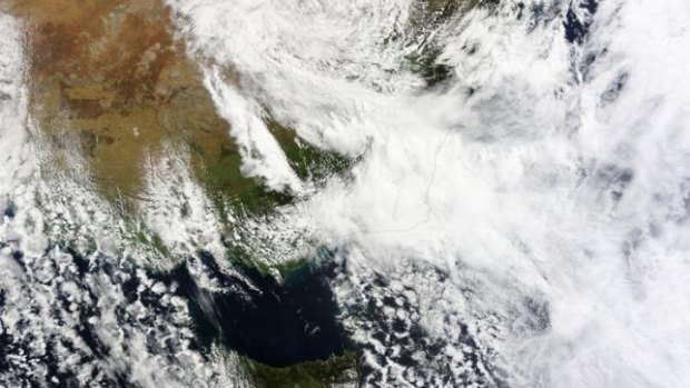 Storm over Sydney - the view from space.